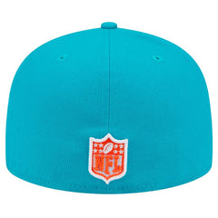 Miami Dolphins New Era Script Sided 59FIFTY Fitted Hat Aqua | NFL