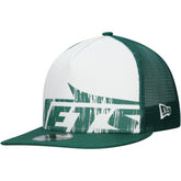 New Era New York Jets Distressed 9FIFTY A-Frame Snapback Hat White/Green | NFL