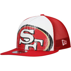 New Era San Francisco 49ers Distressed 9FIFTY A-Frame Snapback Hat White/Scarlet | NFL
