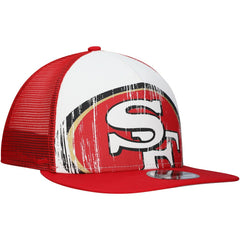 New Era San Francisco 49ers Distressed 9FIFTY A-Frame Snapback Hat White/Scarlet | NFL