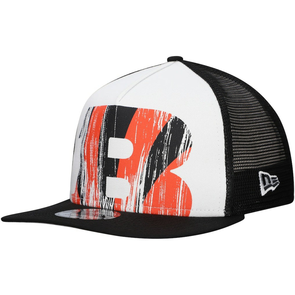 New Era Cincinnati Bengals Distressed 9FIFTY A-Frame Snapback Hat White/Black | NFL