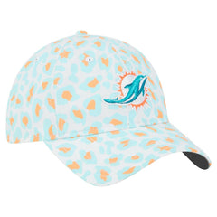 Miami Dolphins New Era Women's Active Leopard 9TWENTY Adjustable Hat White | NFL