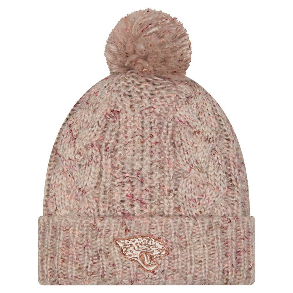 Jacksonville Jaguars New Era Women's Trendy Tone Cuffed Knit Hat with Pom Stone | NFL