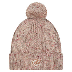 Miami Dolphins New Era Women's Trendy Tone Cuffed Knit Hat with Pom Stone | NFL