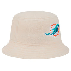 Miami Dolphins New Era Women's Cozy Sherpa Bucket Hat Cream | NFL