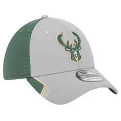 Milwaukee Bucks Active Trim 39THIRTY Flex Hat Gray/Hunter Green - NBA