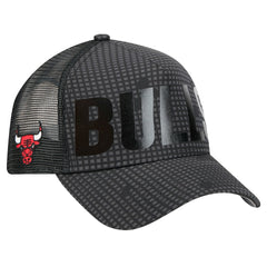 Chicago Bulls Male Adult Midnight Ink Tonal A-Frame Trucker 9FORTY Adjustable Hat Black - NBA