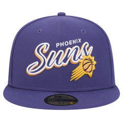 Phoenix Suns Sport Night Script Sided 59FIFTY Fitted Hat Purple - NBA
