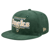 Milwaukee Bucks Throwback Display Corduroy 9FIFTY Snapback Hat Hunter Green - NBA
