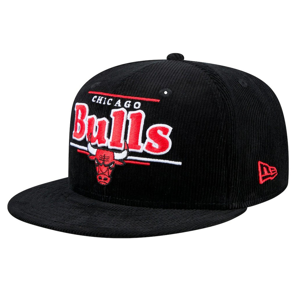 Chicago Bulls Throwback Display Corduroy 9FIFTY Snapback Hat Black - NBA