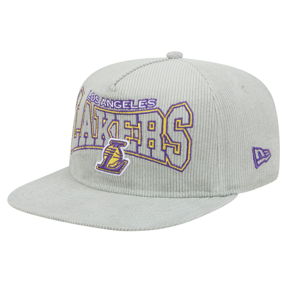 Los Angeles Lakers Throwback Corduroy Golfer Snapback Hat Gray - NBA