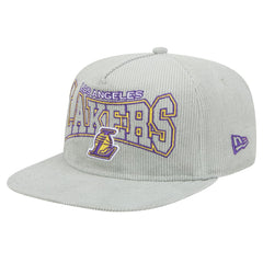 Los Angeles Lakers Throwback Corduroy Golfer Snapback Hat Gray - NBA