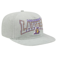 Los Angeles Lakers Throwback Corduroy Golfer Snapback Hat Gray - NBA
