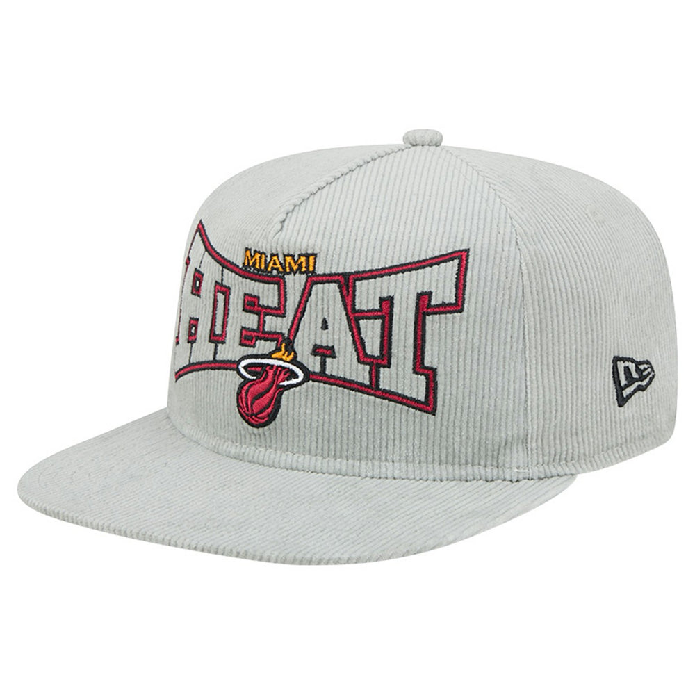 Miami Heat Throwback Corduroy Golfer Snapback Hat Gray - NBA