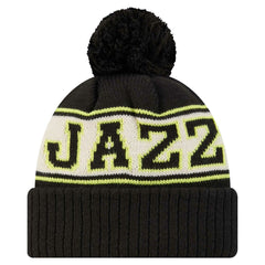 Utah Jazz Throwback Retro Cuffed Knit Hat with Pom Black - NBA