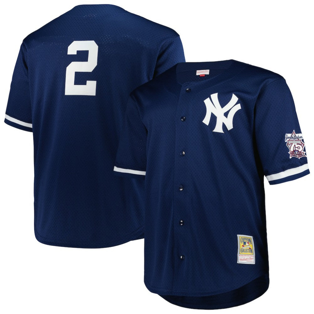 Derek Jeter New York Yankees Mitchell & Ness Big & Tall Cooperstown Mesh Batting Practice Jersey - MLB