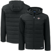 Kansas City Chiefs Cutter & Buck Big & Tall Evoke Hybrid Eco Softshell Recycled Full-Zip Hooded Jacket Black | NFL