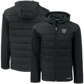 Las Vegas Raiders Cutter & Buck Big & Tall Evoke Hybrid Eco Softshell Recycled Full-Zip Hooded Jacket Black | NFL