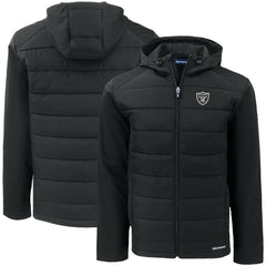 Las Vegas Raiders Cutter & Buck Big & Tall Evoke Hybrid Eco Softshell Recycled Full-Zip Hooded Jacket Black | NFL