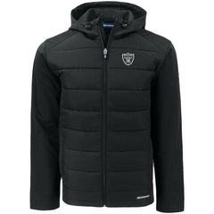 Las Vegas Raiders Cutter & Buck Big & Tall Evoke Hybrid Eco Softshell Recycled Full-Zip Hooded Jacket Black | NFL