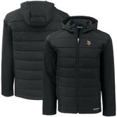 Minnesota Vikings Cutter & Buck Big & Tall Evoke Hybrid Eco Softshell Recycled Full-Zip Hooded Jacket Black | NFL