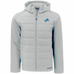 Detroit Lions Cutter & Buck Evoke PrimaLoft Hybrid Eco Softshell Recycled Full-Zip Hooded Jacket Gray | NFL