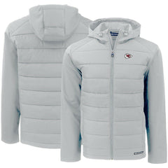 Kansas City Chiefs Cutter & Buck Evoke PrimaLoft Hybrid Eco Softshell Recycled Full-Zip Hooded Jacket Gray | NFL