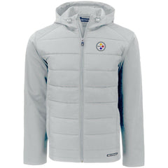 Pittsburgh Steelers Cutter & Buck Evoke PrimaLoft Hybrid Eco Softshell Recycled Full-Zip Hooded Jacket Gray | NFL