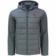 Tampa Bay Buccaneers Cutter & Buck Evoke PrimaLoft Hybrid Eco Softshell Recycled Full-Zip Hooded Jacket Gray | NFL