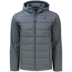 Buffalo Bills Cutter & Buck Evoke PrimaLoft Hybrid Eco Softshell Recycled Full-Zip Hooded Jacket Gray | NFL