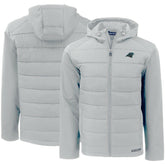 Carolina Panthers Cutter & Buck Evoke PrimaLoft Hybrid Eco Softshell Recycled Full-Zip Hooded Jacket Gray | NFL