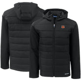 Cincinnati Bengals Cutter & Buck Evoke PrimaLoft Hybrid Eco Softshell Recycled Full-Zip Hooded Jacket Black | NFL