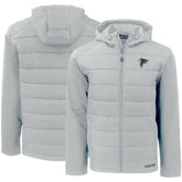 Atlanta Falcons Cutter & Buck Evoke PrimaLoft Hybrid Eco Softshell Recycled Full-Zip Hooded Jacket Gray | NFL