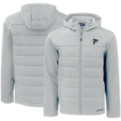 Atlanta Falcons Cutter & Buck Evoke PrimaLoft Hybrid Eco Softshell Recycled Full-Zip Hooded Jacket Gray | NFL
