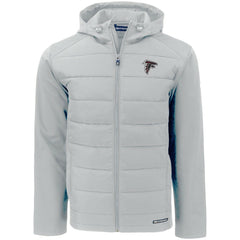 Atlanta Falcons Cutter & Buck Evoke PrimaLoft Hybrid Eco Softshell Recycled Full-Zip Hooded Jacket Gray | NFL