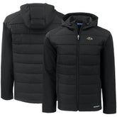 Baltimore Ravens Cutter & Buck Evoke PrimaLoft Hybrid Eco Softshell Recycled Full-Zip Hooded Jacket Black | NFL