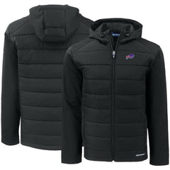 Buffalo Bills Cutter & Buck Evoke PrimaLoft Hybrid Eco Softshell Recycled Full-Zip Hooded Jacket Black | NFL