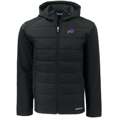 Buffalo Bills Cutter & Buck Evoke PrimaLoft Hybrid Eco Softshell Recycled Full-Zip Hooded Jacket Black | NFL