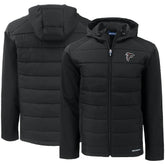 Atlanta Falcons Cutter & Buck Evoke PrimaLoft Hybrid Eco Softshell Recycled Full-Zip Hooded Jacket Black | NFL
