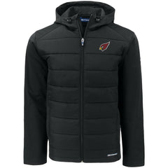 Arizona Cardinals Cutter & Buck Evoke PrimaLoft Hybrid Eco Softshell Recycled Full-Zip Hooded Jacket Black | NFL