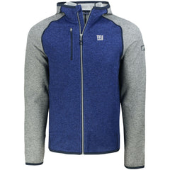 New York Giants Cutter & Buck Mainsail Full-Zip Hooded Jacket Heather Royal | NFL
