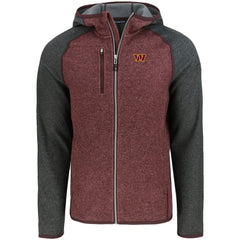 Washington Commanders Cutter & Buck Mainsail Full-Zip Hooded Jacket Heather Burgundy | NFL
