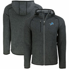 Detroit Lions Cutter & Buck Mainsail Full-Zip Hooded Jacket Heather Charcoal | NFL