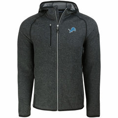 Detroit Lions Cutter & Buck Mainsail Full-Zip Hooded Jacket Heather Charcoal | NFL