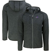 Buffalo Bills Cutter & Buck Mainsail Full-Zip Hooded Jacket Heather Charcoal | NFL