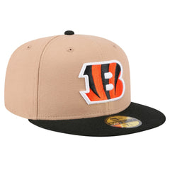Cincinnati Bengals New Era Logo Main 59FIFTY Fitted Hat Tan | NFL