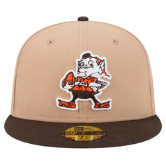 Cleveland Browns New Era Throwback Logo Main 59FIFTY Fitted Hat Tan | NFL