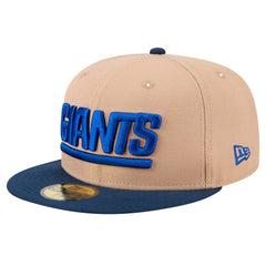 New York Giants New Era Wordmark Logo Main 59FIFTY Fitted Hat Tan | NFL