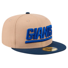 New York Giants New Era Wordmark Logo Main 59FIFTY Fitted Hat Tan | NFL