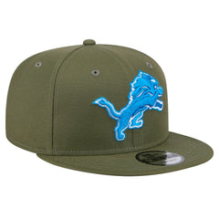 Detroit Lions New Era Main 9FIFTY Snapback Hat Olive | NFL